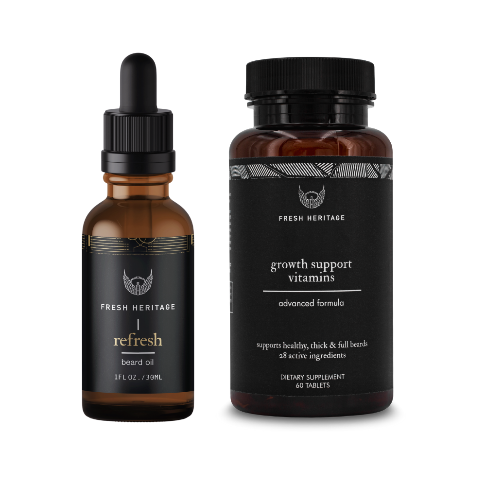 Beard Oil & Vitamins - Faster Beard Growth & Grooming Bundle