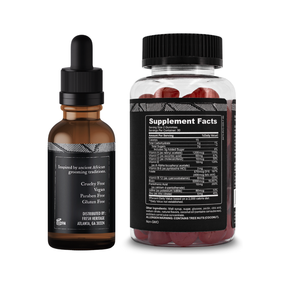 Beard Oil & Gummy Vitamins - Faster Beard Growth & Grooming Bundle