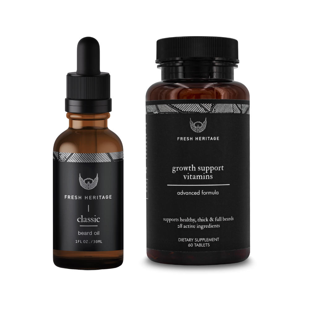 Beard Oil & Vitamins - Faster Beard Growth & Grooming Bundle